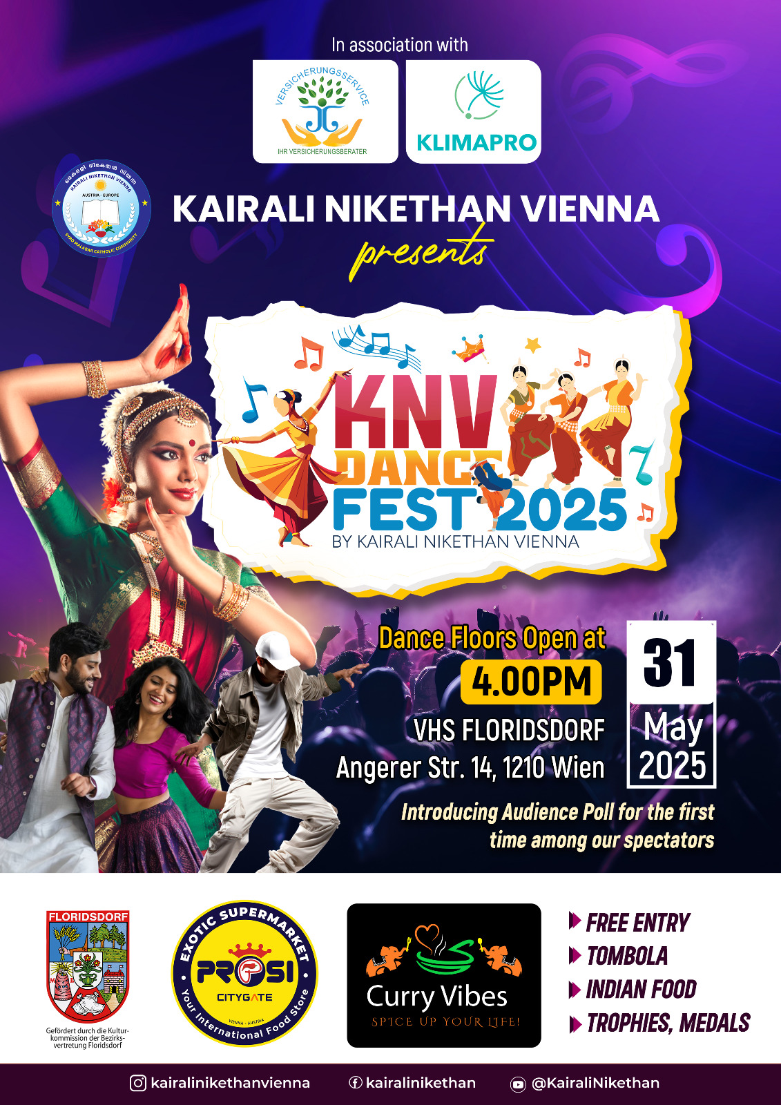 Kairali Nikethan organizes KNV DANCE FEST 2025, an ethnic group dance competition in Vienna